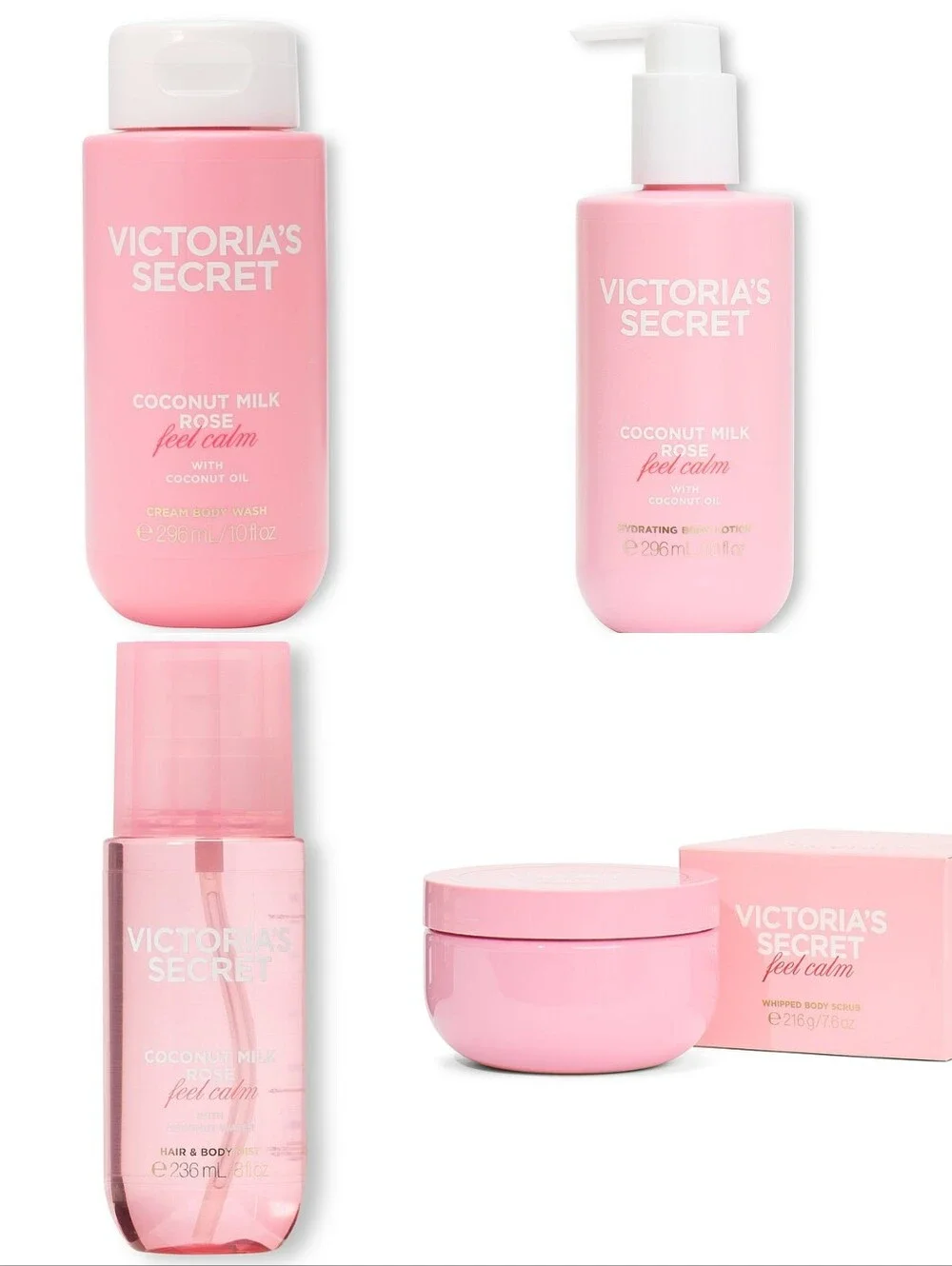 Victoria's Secret Coconut Milk Rose 4 Piece Body Care Gift Set NEW